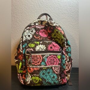 Vera Bradley Backpack Laptop Bag Quilted Lola Green Pink Blue Brown Floral